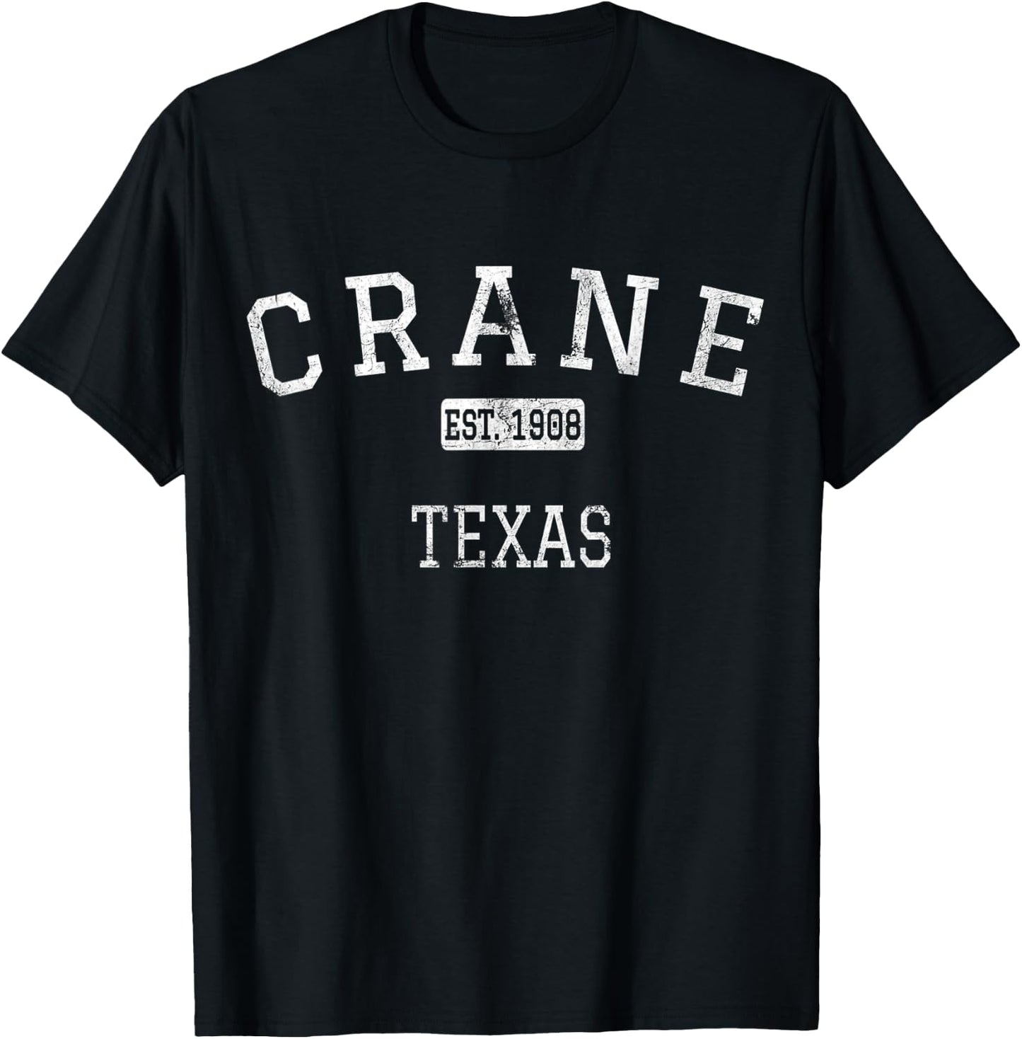 Crane Texas TX Vintage T-Shirt - T-Shirt | Black