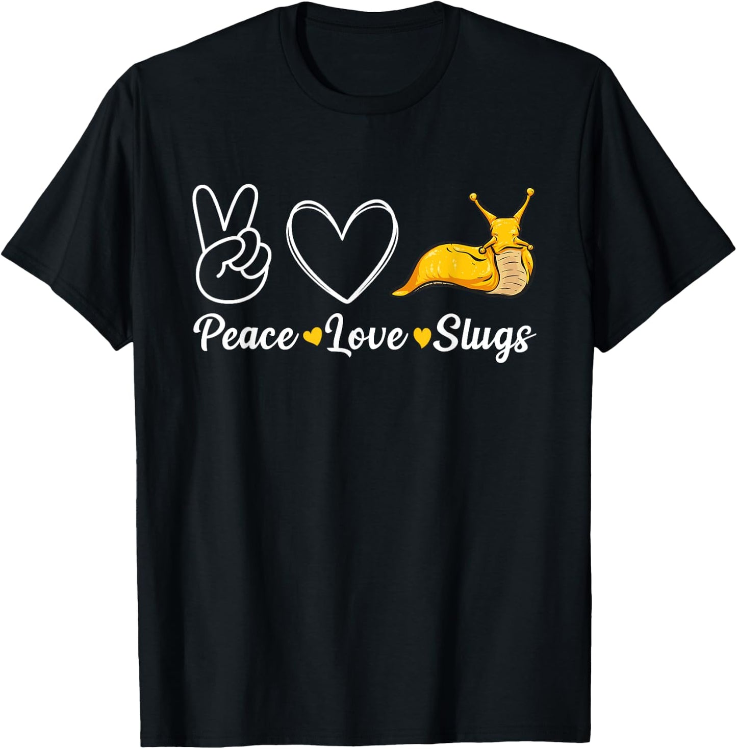 Peace Love Slugs Banana Slug T-Shirt - T-Shirt | Black
