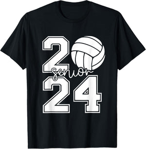 Senior Volleyball Class of 2024 graduation graduate seniors T-Shirt - T-Shirt | Black