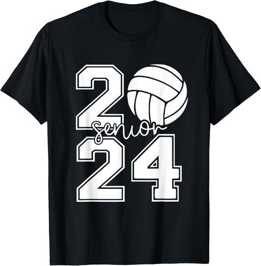 Senior Volleyball Class of 2024 graduation graduate seniors T-Shirt - T-Shirt | Black