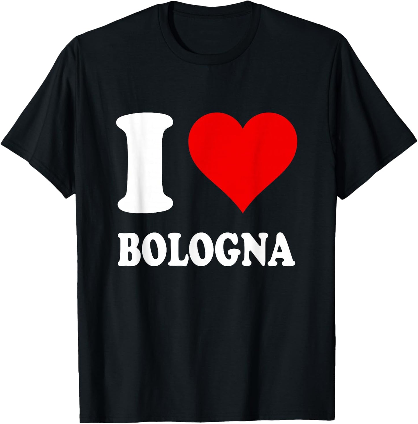 Red Heart I Love Bologna T-Shirt - T-Shirt | Black
