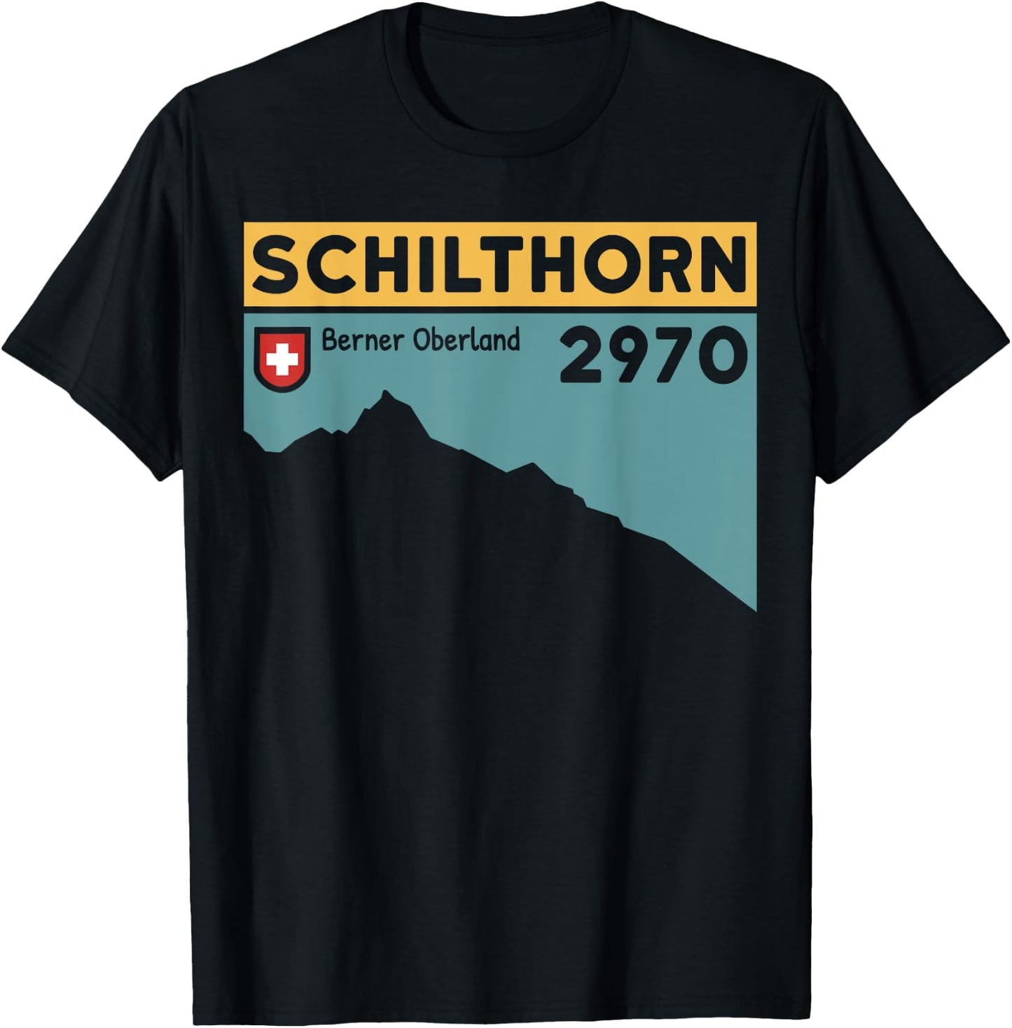 Mount Schilthorn Piz Gloria Hike Swiss Climbing Hiking Gifts T-Shirt - T-Shirt | Black