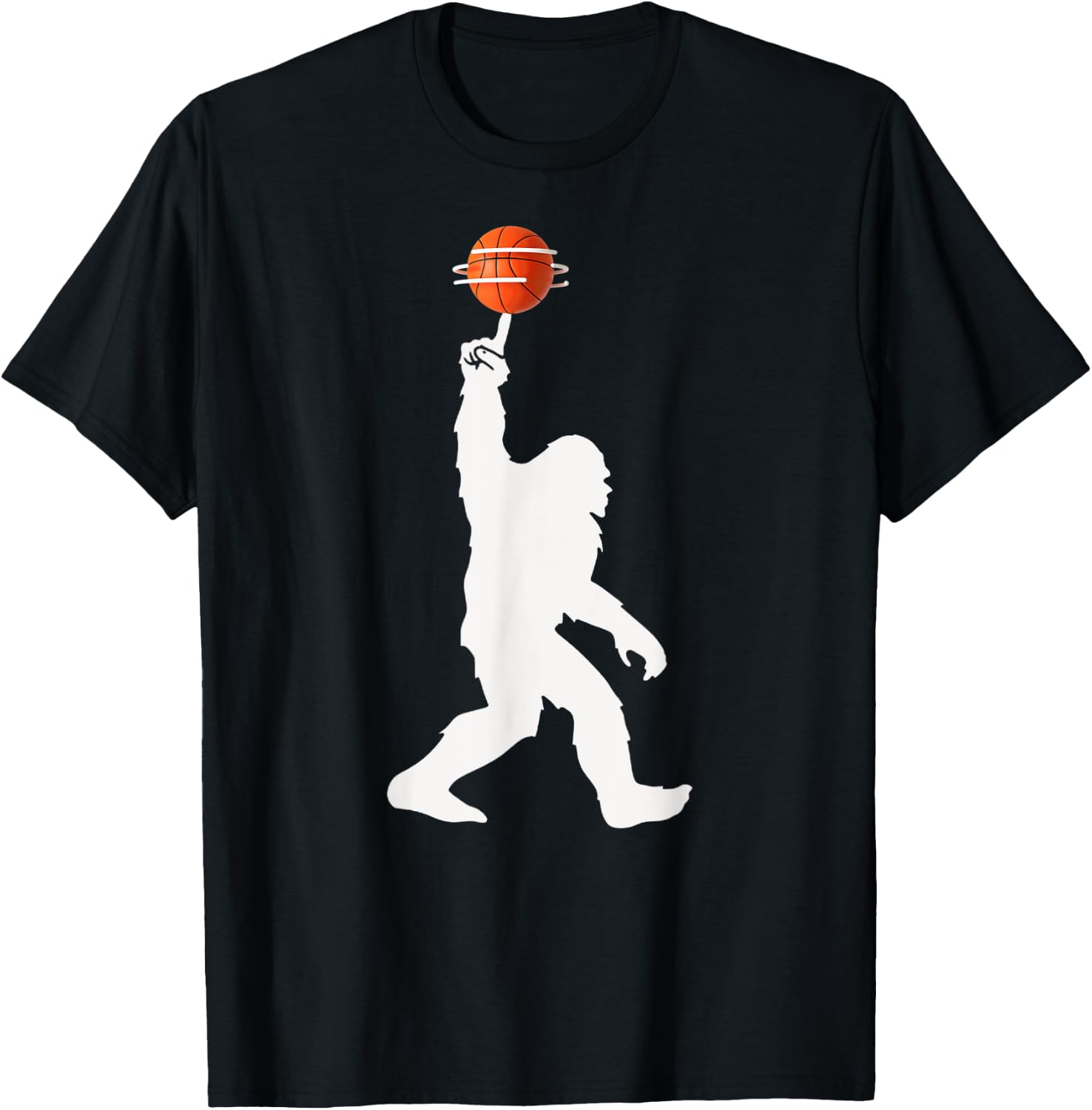 Bigfoot Basketball Silhouette Ball Spinning T-Shirt - T-Shirt | Black