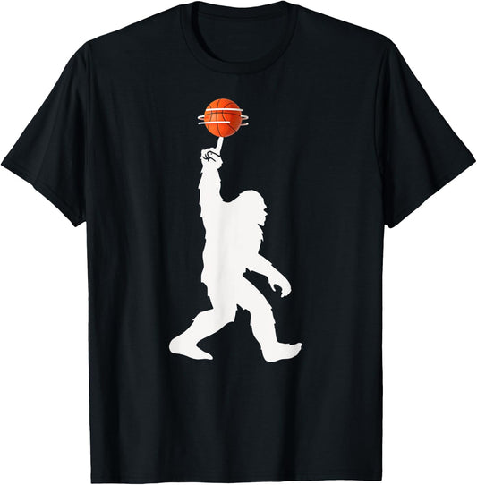 Bigfoot Basketball Silhouette Ball Spinning T-Shirt - T-Shirt | Black