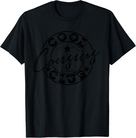 Cool Cousins Club Vintage Matching Squad T-Shirt - T-Shirt | Black