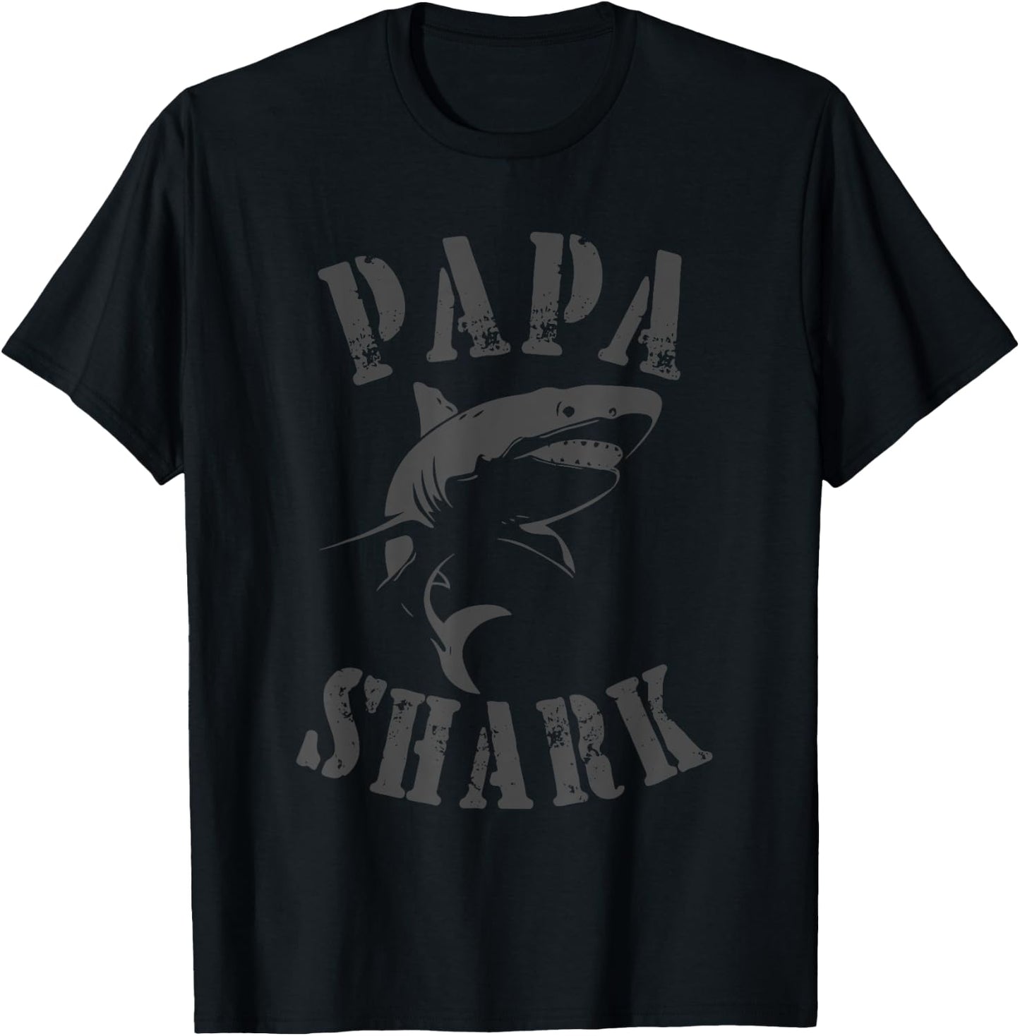 Vintage Classic Papa Shark T-Shirt - T-Shirt | Black