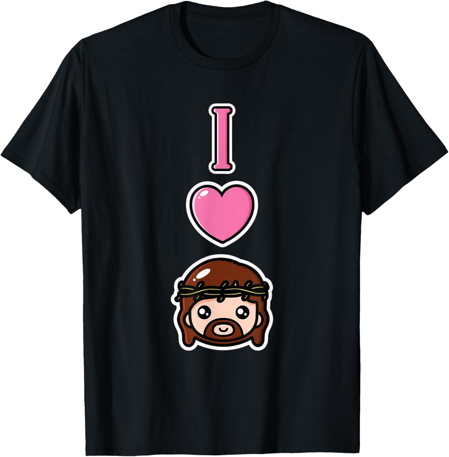 I Love Jesus Anime Style Pro Christian Religious Kids Girls T-Shirt - T-Shirt | Black