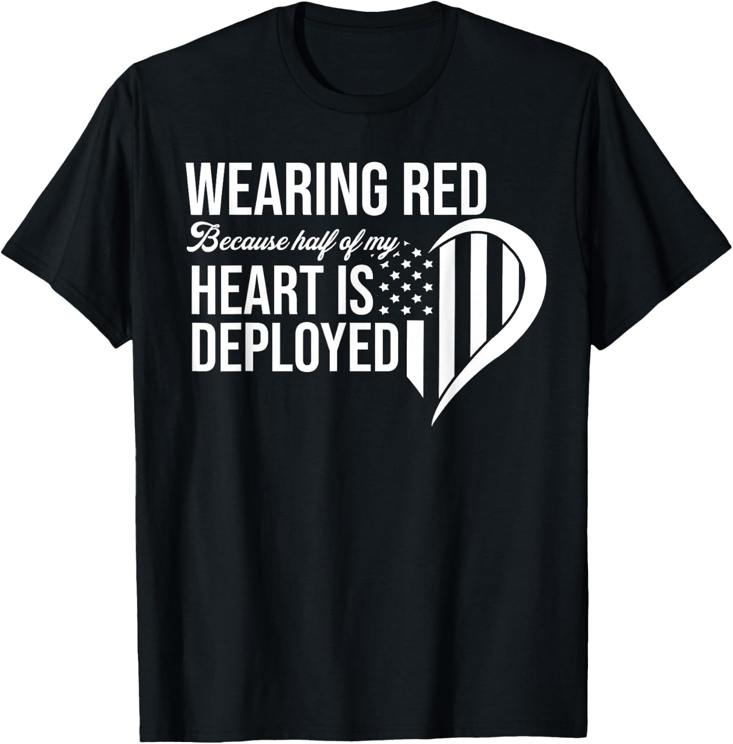 Red Friday Remember Everyone Deployed Soldier Husband Fiance T-Shirt - T-Shirt | Black