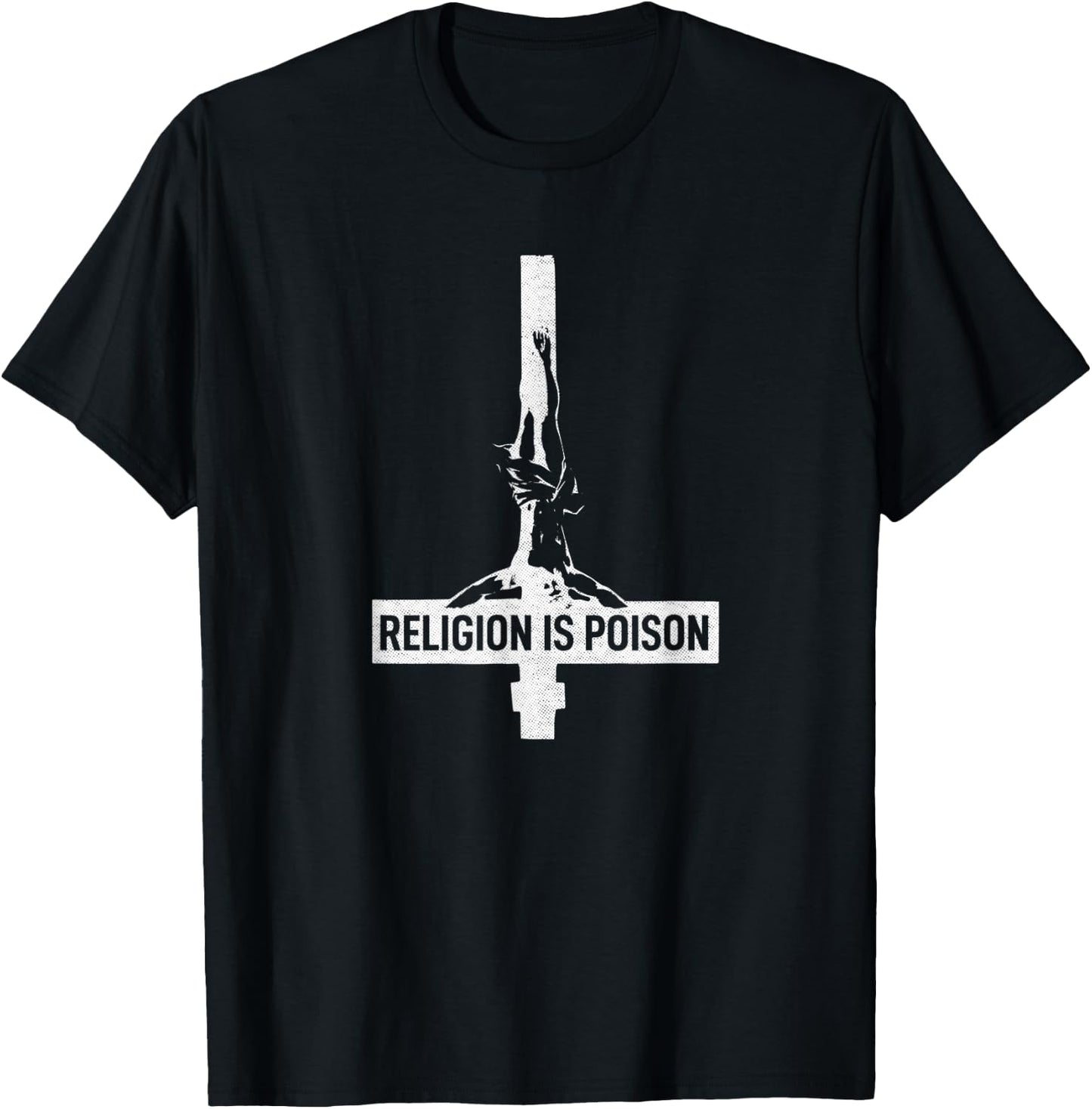 Antichrist Grunge Religion Is Poison Atheist Occult Gothic T-Shirt - T-Shirt | Black