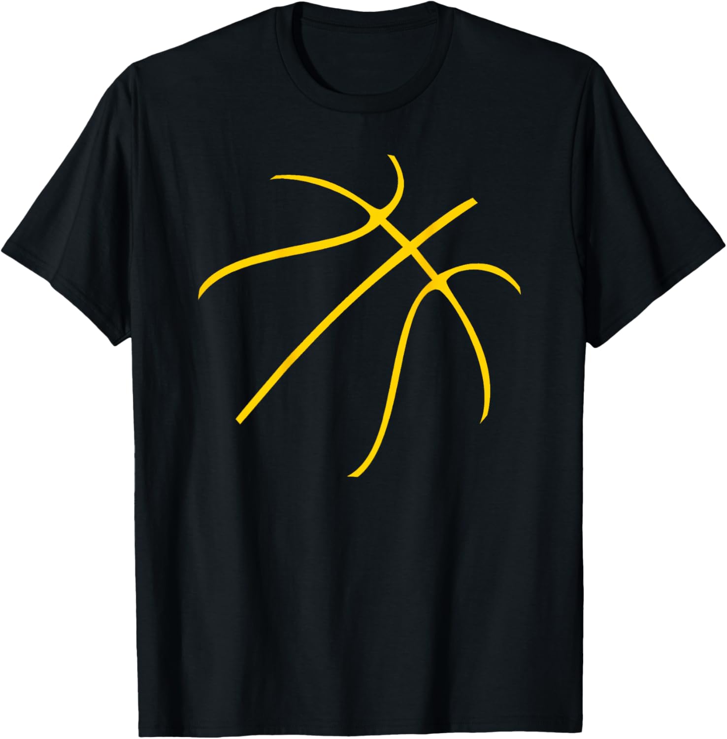Basketball Sport with Yellow Color T-Shirt - T-Shirt | Black