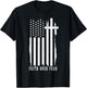 Faith Over Fear American Flag Jesus Patriotic Christian Women Men T-Shirt - T-Shirt | Black