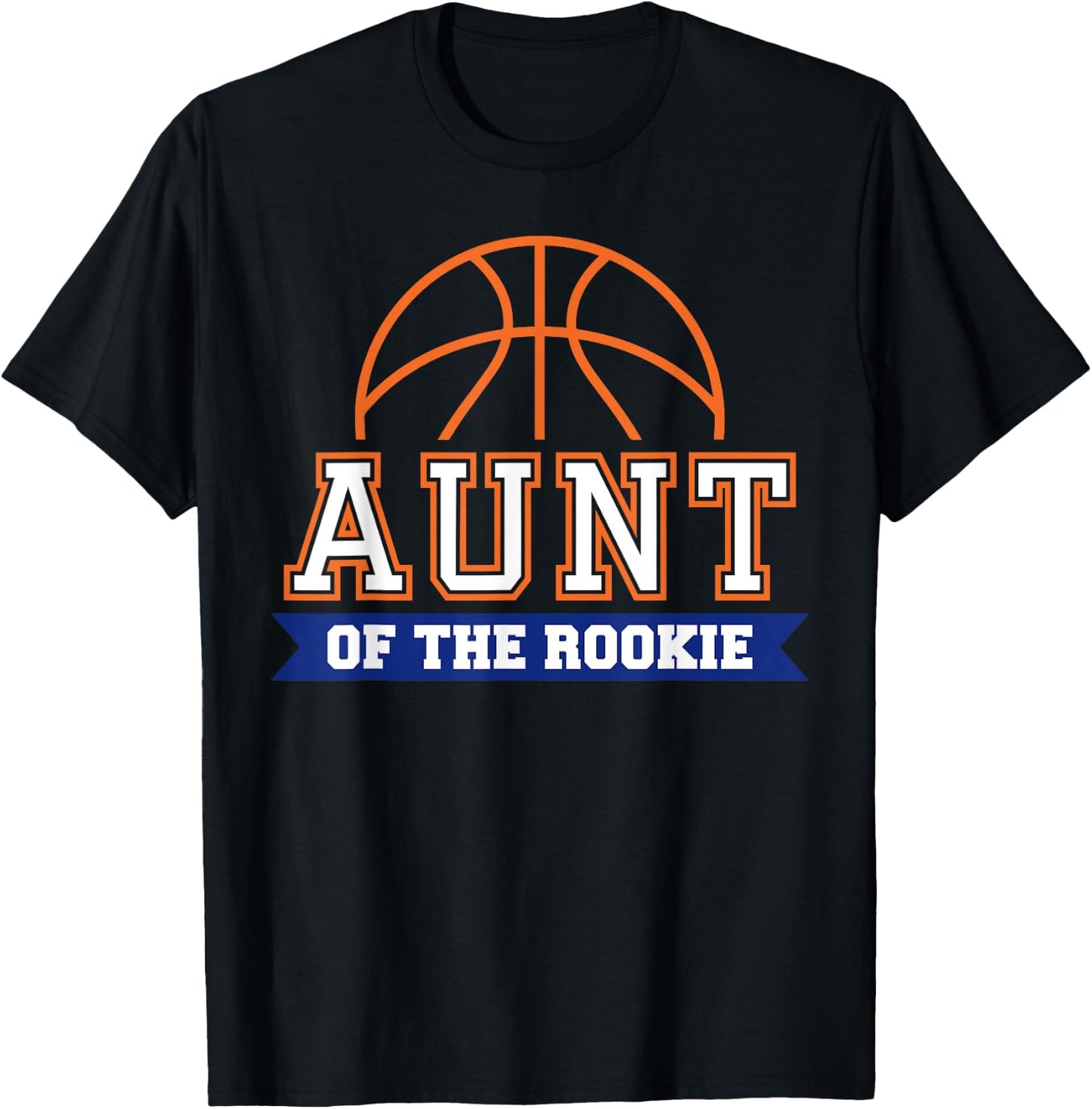 Aunt of Rookie 1st Birthday Basketball Theme Matching Party T-Shirt - T-Shirt | Black