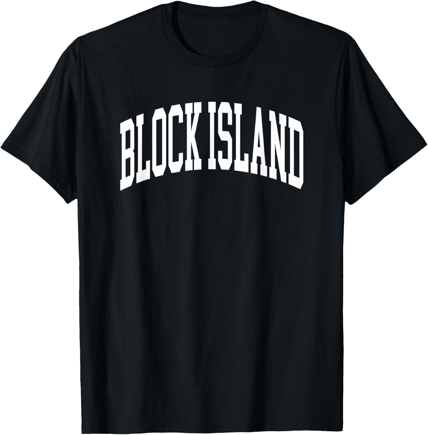 Retro Block Island Rhode Island Souvenir Athletic Throwback T-Shirt - T-Shirt | Black