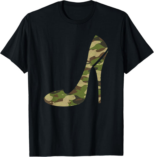 Cool Camouflage Art Girl Camo Clothes Costume Camo T-Shirt - T-Shirt | Black