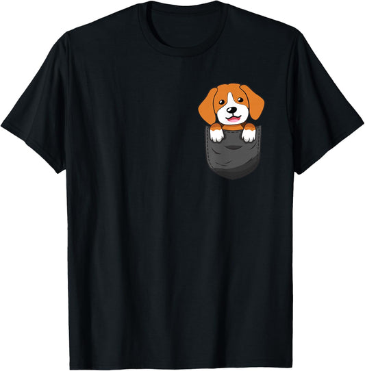 Beagle Dog In Pocket - Dog Trainer Animal Lover Puppy Lover Women Kids T-Shirt - T-Shirt | Black