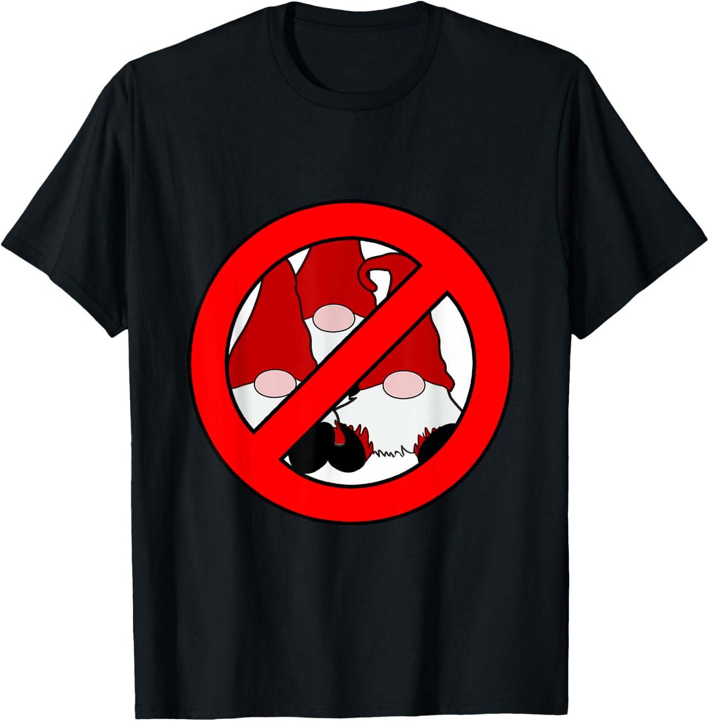 No Gnomes Allowed Gnome Hater Anti Gnome T-Shirt - T-Shirt | Black