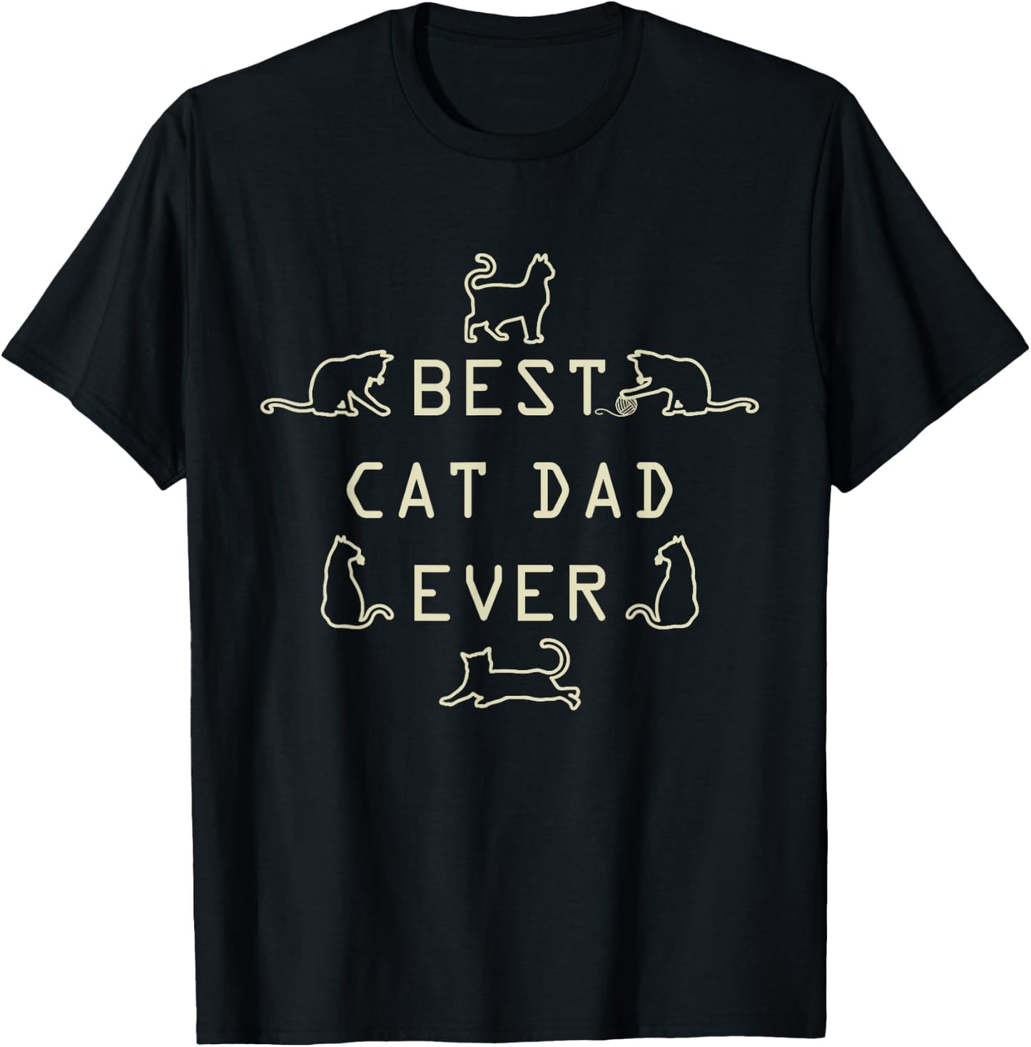 Feline Cat Father Kitty Dad Fathers Day Meow Men T-Shirt - T-Shirt | Black