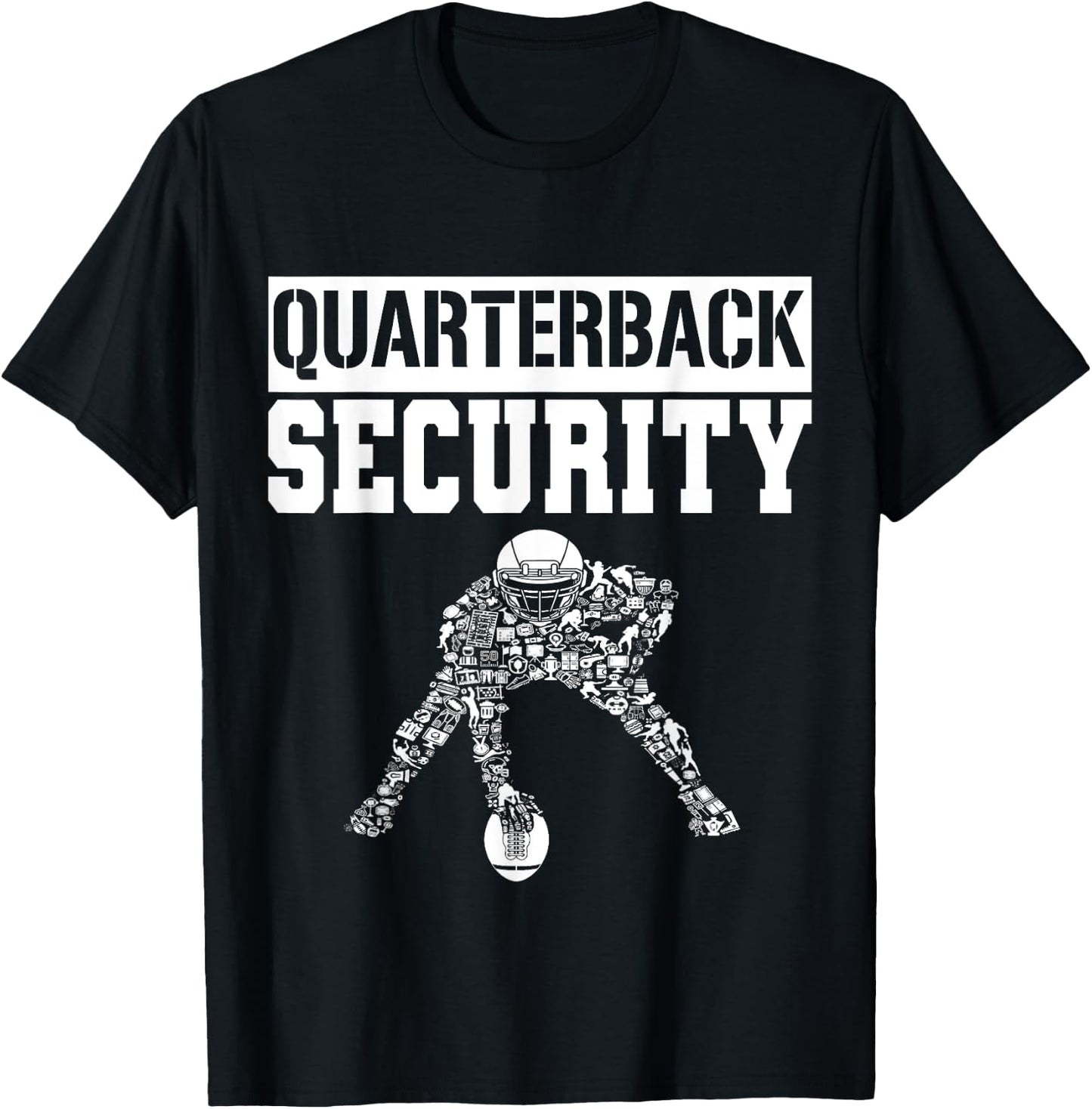 Football Offensive Lineman Quarterback Protection Security T-Shirt - T-Shirt | Black