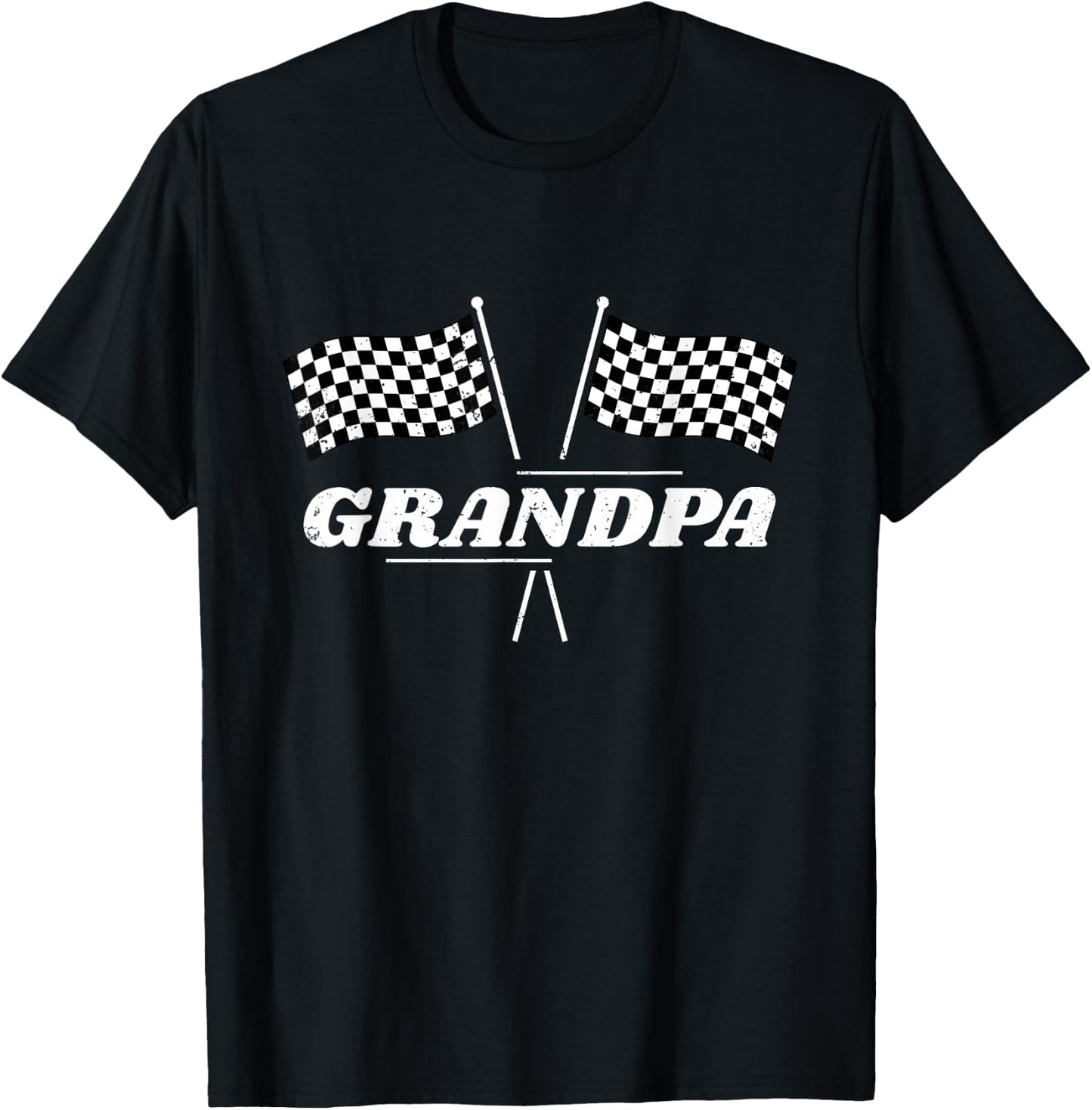 Pit Crew Grandpa Racing Car Family Matching Birthday Party T-Shirt - T-Shirt | Black