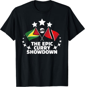 Guyana vs Trinidad - The Epic Curry Showdown Funny Cricket T-Shirt - T-Shirt | Black