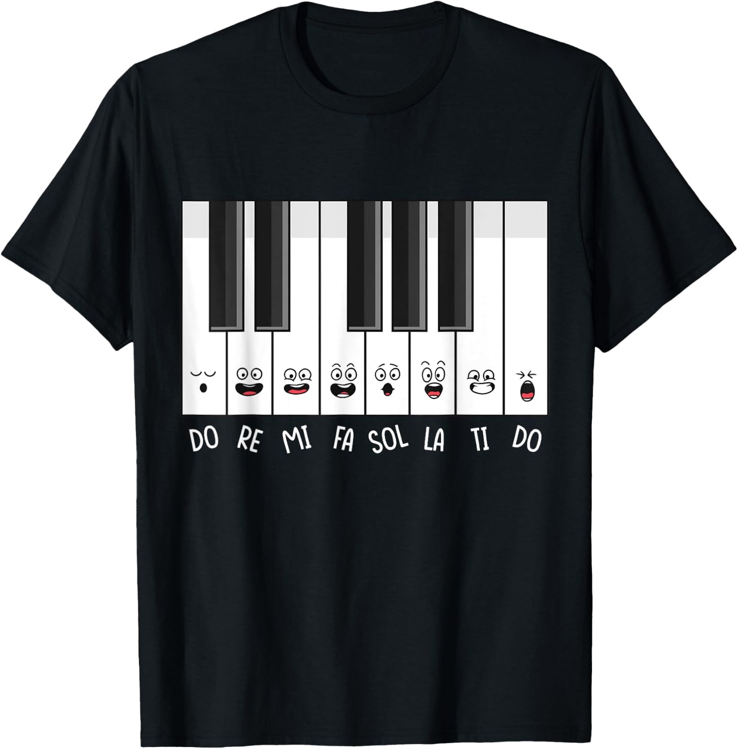 Funny Piano Keys Do Re Mi Fa Sol La Ti Do Solfege Sing Class T-Shirt - T-Shirt | Black
