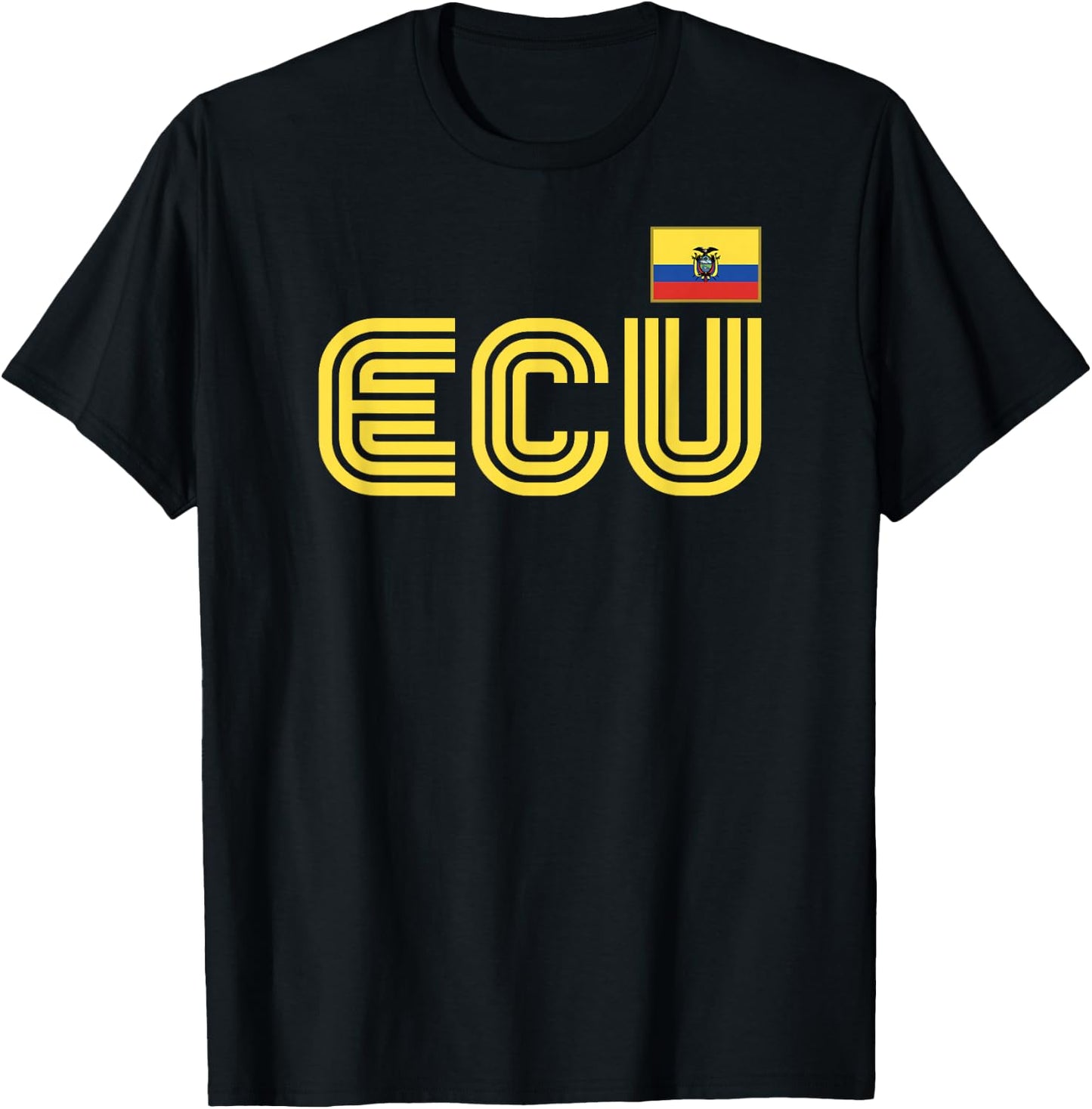 Ecuador Flag Retro International Country Ecuadorian Pride T-Shirt - T-Shirt | Black