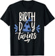 Birthday Twin Identical Twins Boy Girl -Adults Twin-themed Birthday Black Small Crew Collar Modern Short Sleeve T-Shirt - T-Shirt | Black