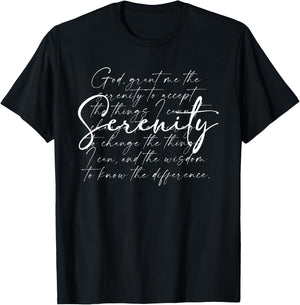 God Grant Me The Serenity, Serenity Prayer, Christian Faith T-Shirt - T-Shirt | Black