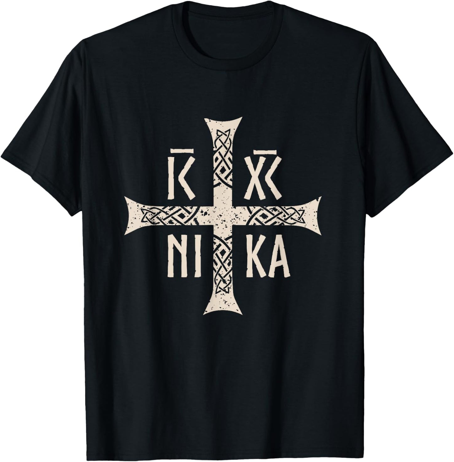 IC XC NI Ka | Cross Religion | Jesus Christ Conquers T-Shirt - T-Shirt | Black