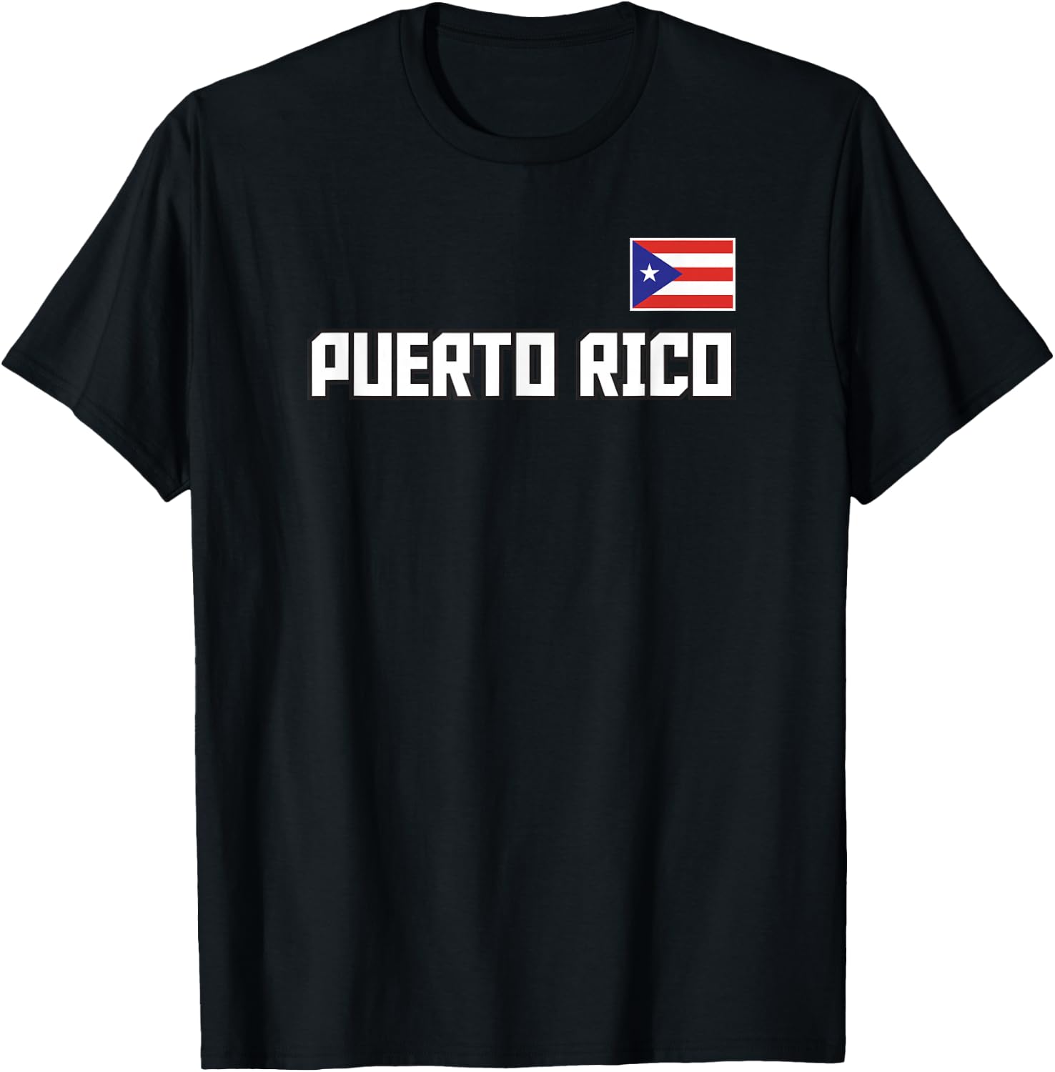 Puerto Rico Flag Puerto Rican Pride Athletic Style Country T-Shirt - T-Shirt | Black