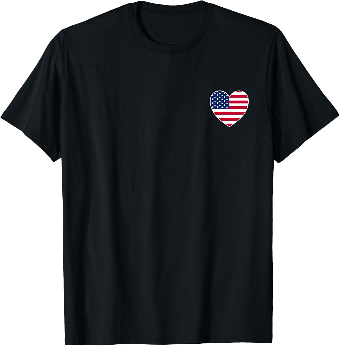 I Heart the USA - Fun American Flag Heart T-Shirt - T-Shirt | Black