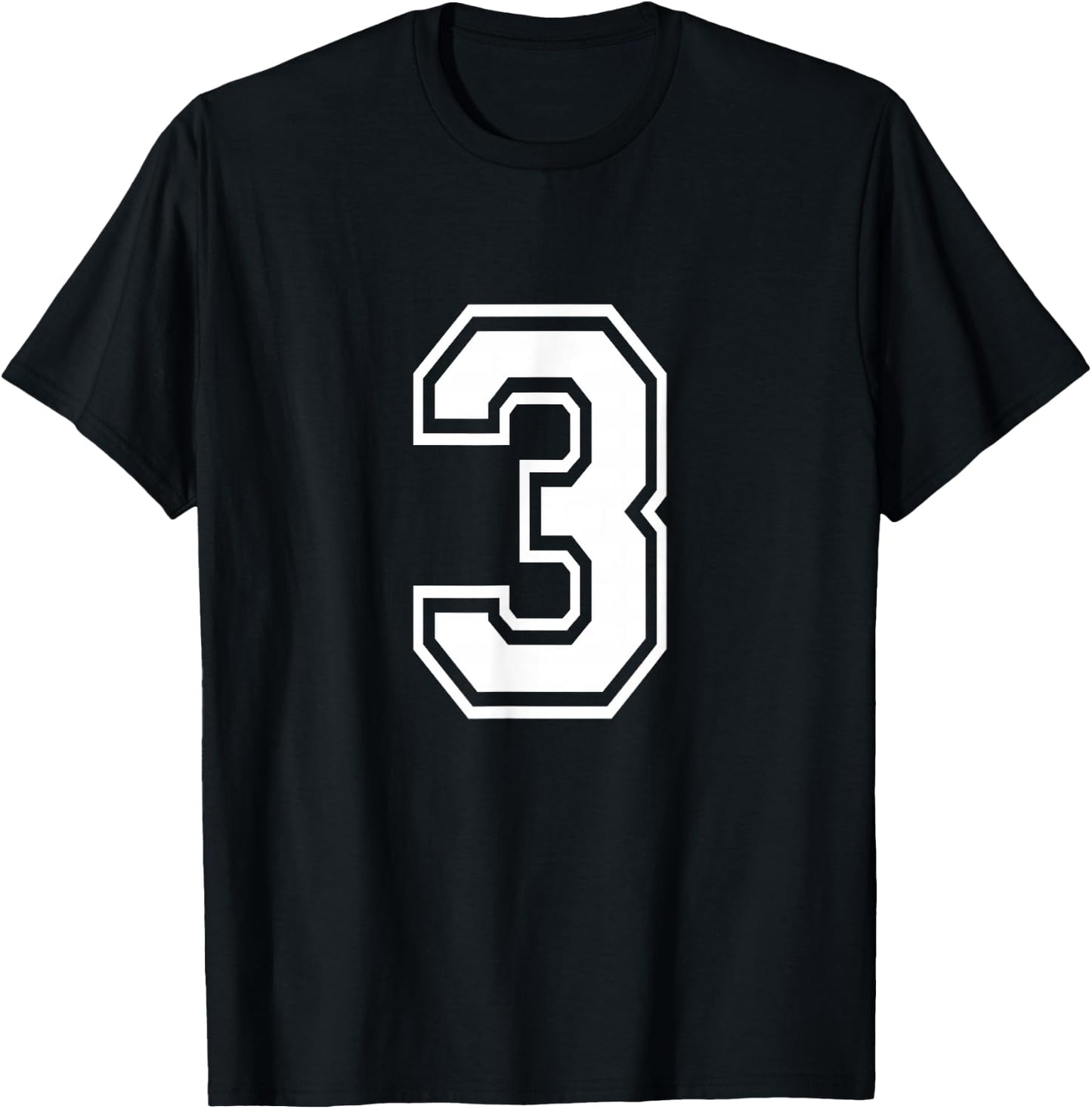 Number 3 Varsity Sports Team Jersey 3rd Birthday 3 Years T-Shirt - T-Shirt | Black