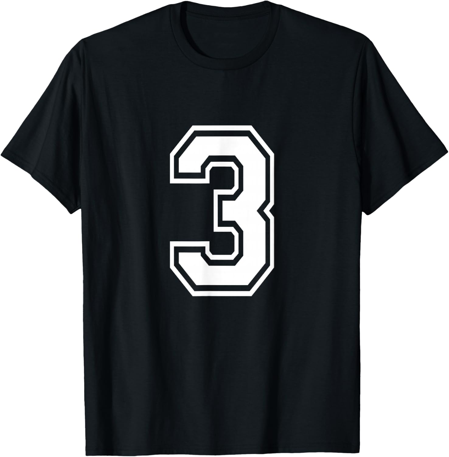 Number 3 Varsity Sports Team Jersey 3rd Birthday 3 Years T-Shirt - T-Shirt | Black