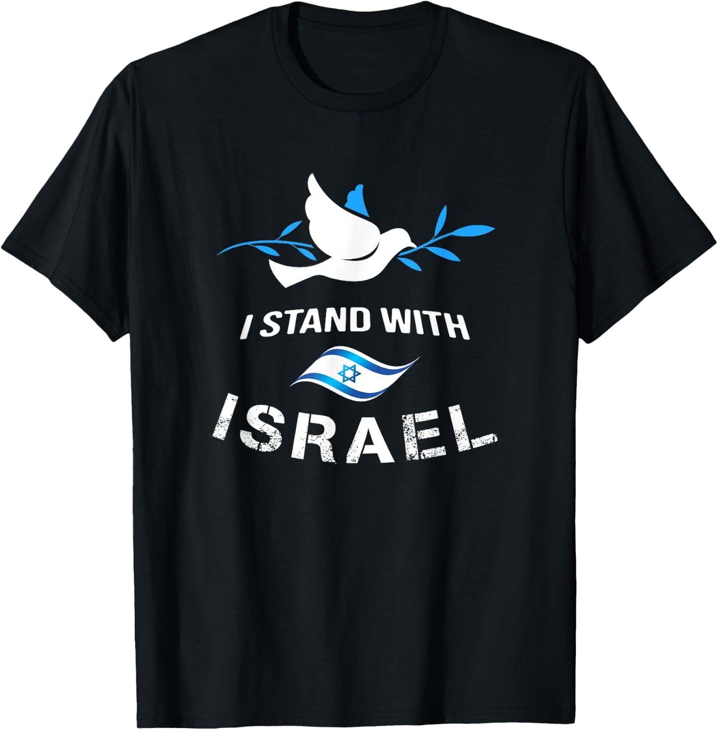 I Stand With Israel Shirts Israeli Flag Jewish Star Of David T-Shirt - T-Shirt | Black