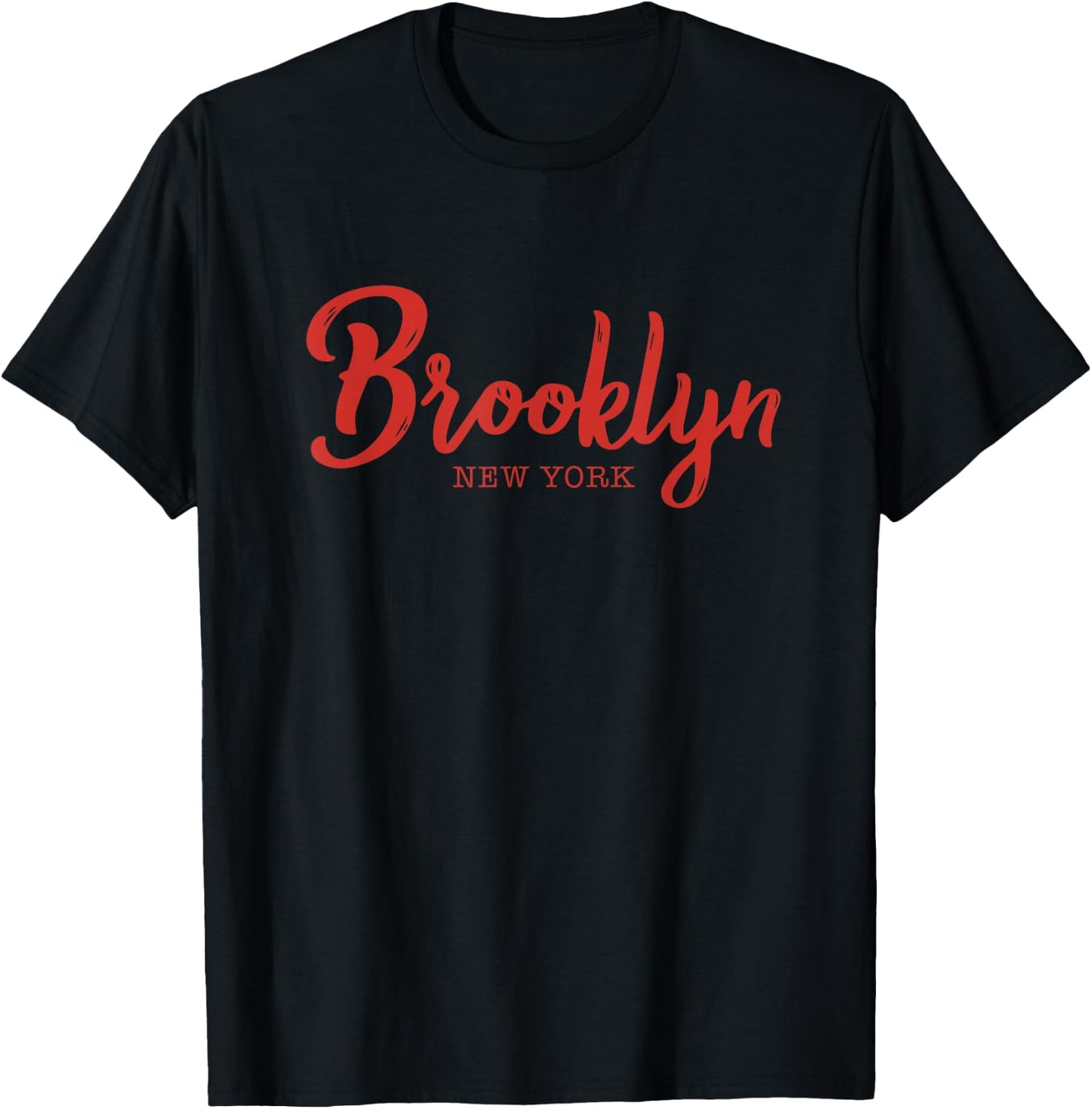 Brooklyn New York Retro Red T-Shirt - T-Shirt | Black