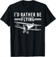 Cool Pilot Gift Airplane Plane Stuff & Accessories -Adults, Kids Black Short Sleeve Modern Novelty 'I'd Rather be Flying' T-Shirt - T-Shirt | Black