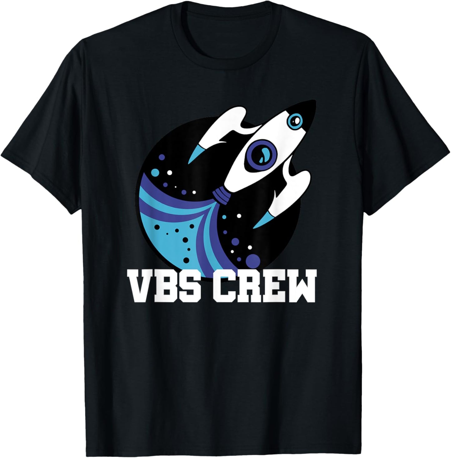 I Love VBS 2025 Space Crew Vacation Bible School Rocket T-Shirt - T-Shirt | Black