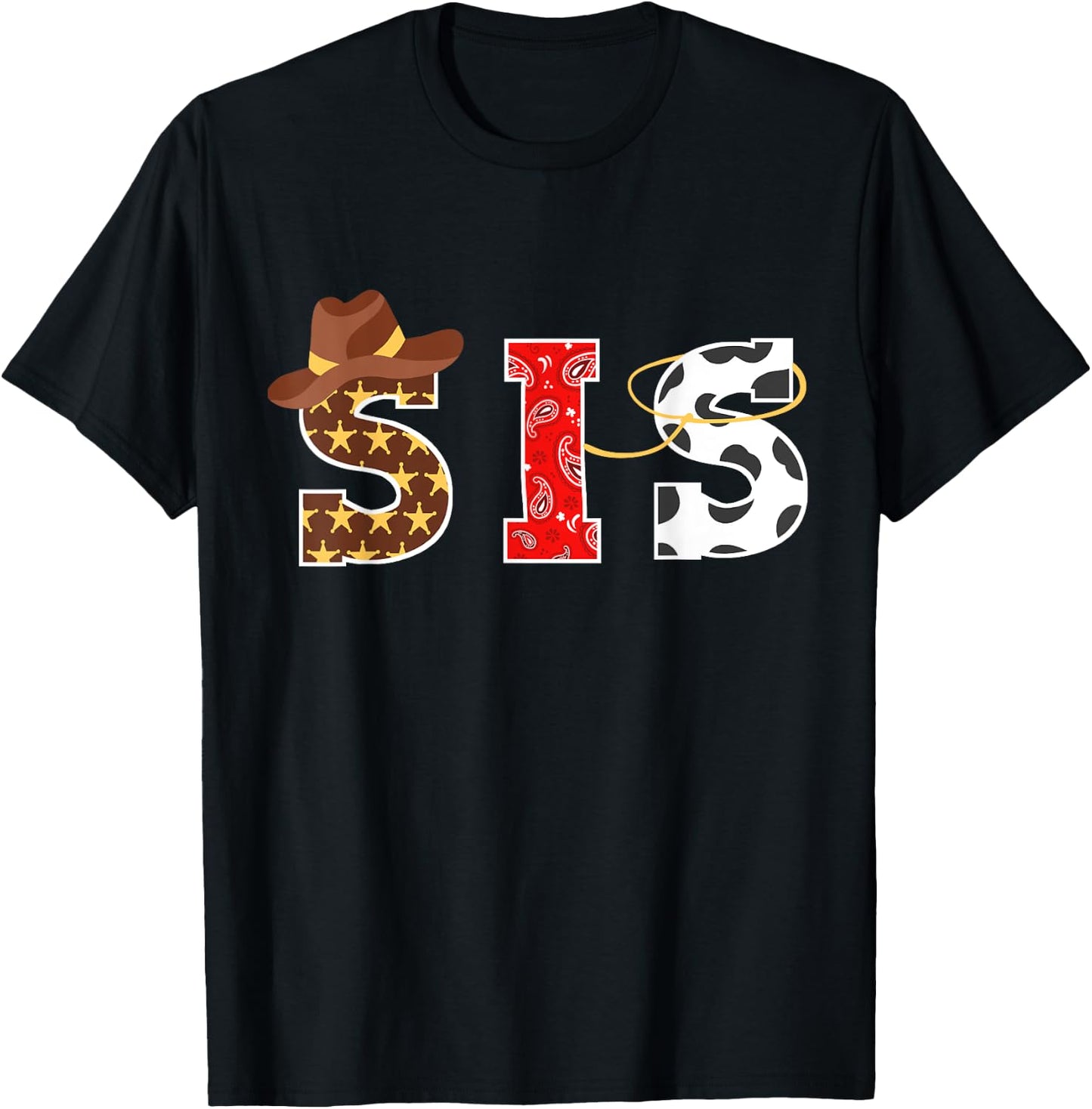 Cowboy Sis Western Rodeo Theme Kids Birthday Matching Family T-Shirt - T-Shirt | Black