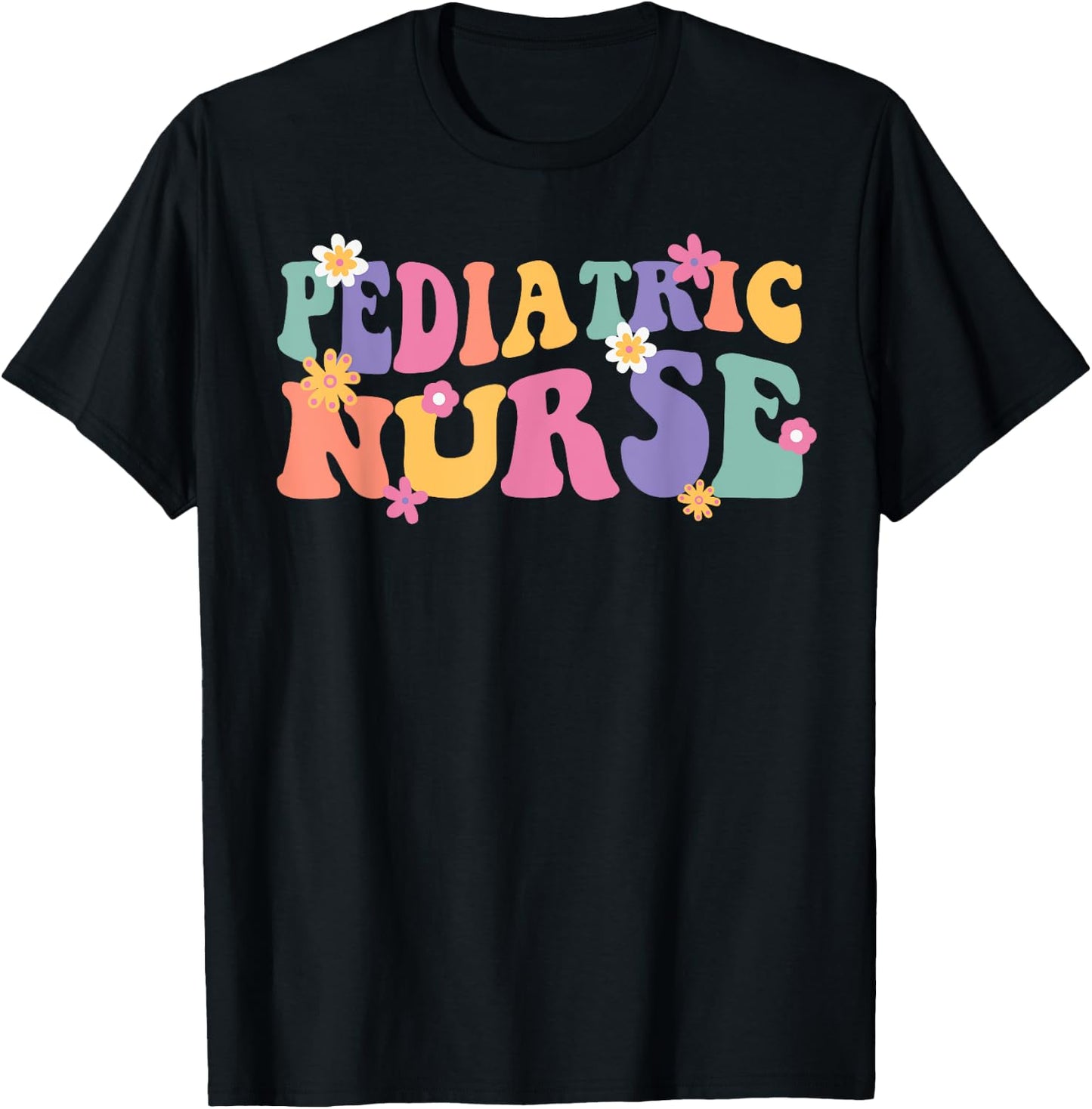 Pediatric Nurse PEDS ER Nurse Emergency Room Nursing Groovy T-Shirt - T-Shirt | Black