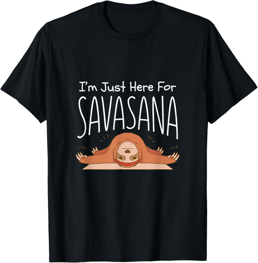 Funny Yoga Savasana Sloth Pose Namaste Quote T-Shirt - T-Shirt | Black