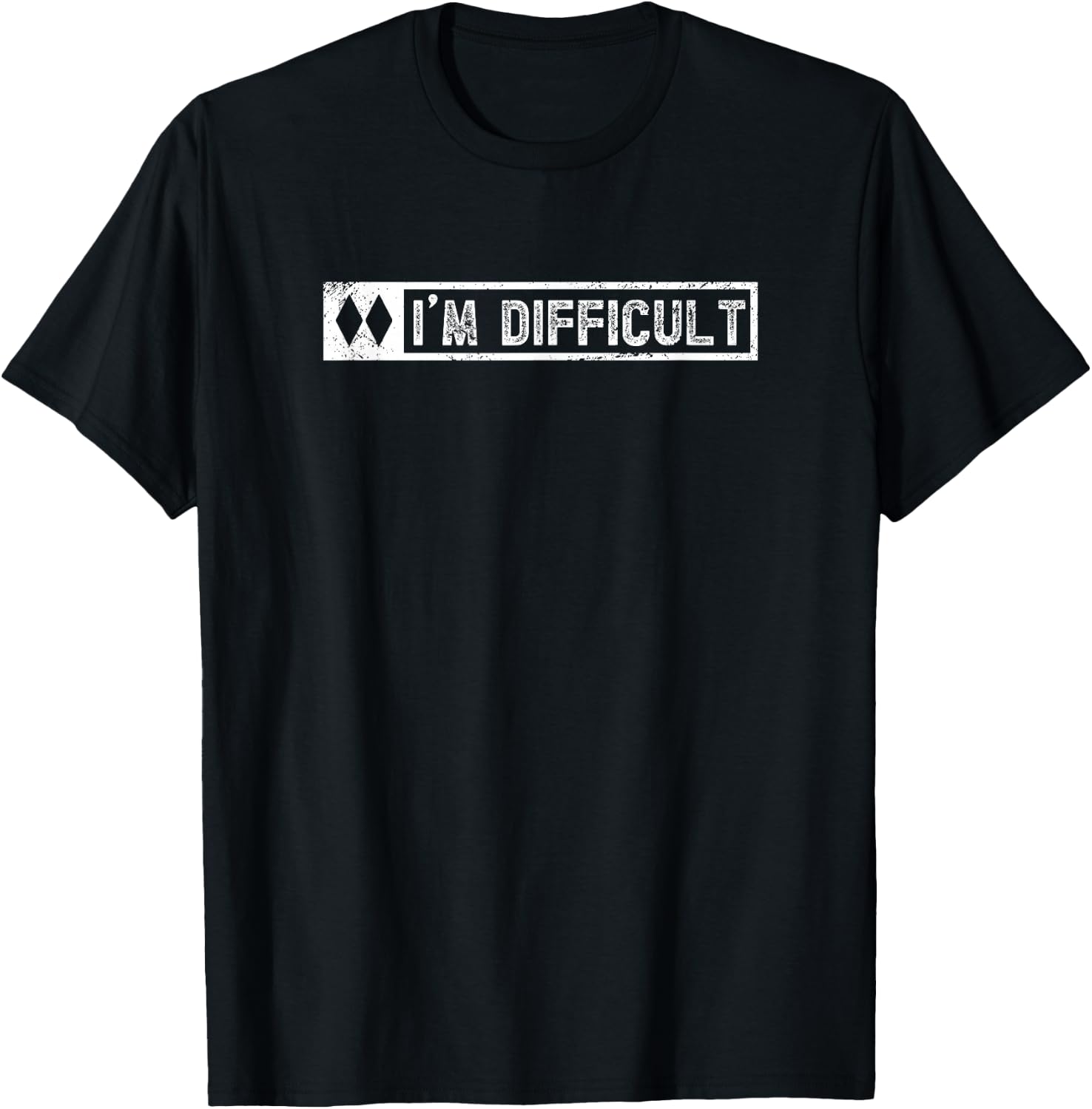 I'm Difficult Funny Double Diamonds Snowboard Skiing Pun T-Shirt - T-Shirt | Black