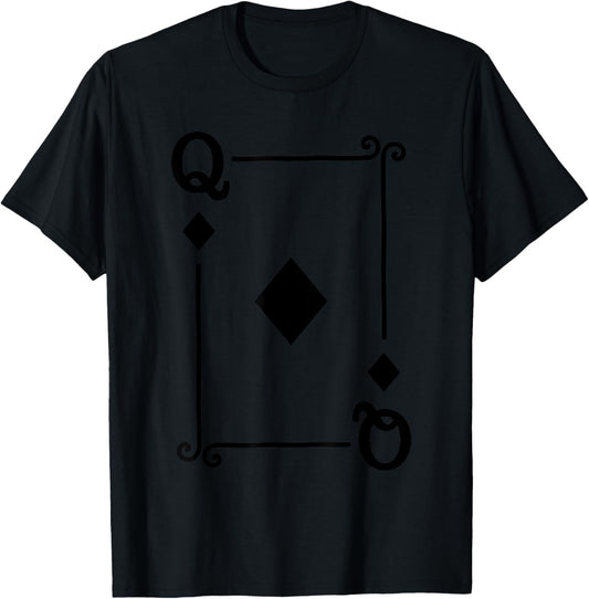 Playing Cards Costume - Queen Diamonds Card - Queen Card T-Shirt - T-Shirt | Black