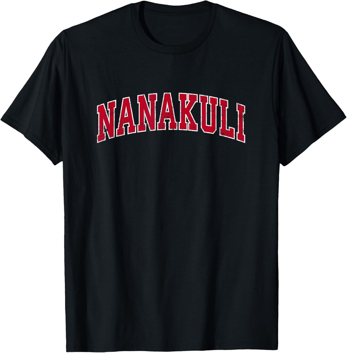 Nanakuli Hawaii HI Vintage Sports Design Red Design T-Shirt - T-Shirt | Black
