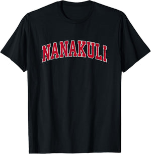 Nanakuli Hawaii HI Vintage Sports Design Red Design T-Shirt - T-Shirt | Black