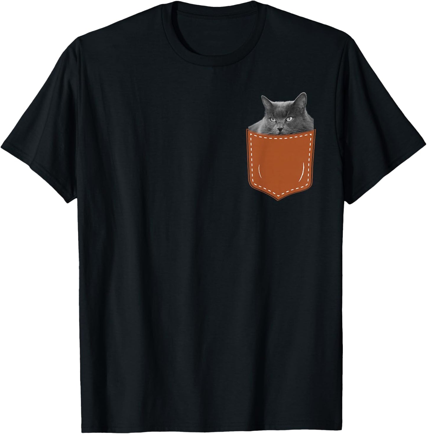 Funny Nebelung Cat in My Pocket,Nebelung Lover Owner T-Shirt - T-Shirt | Black