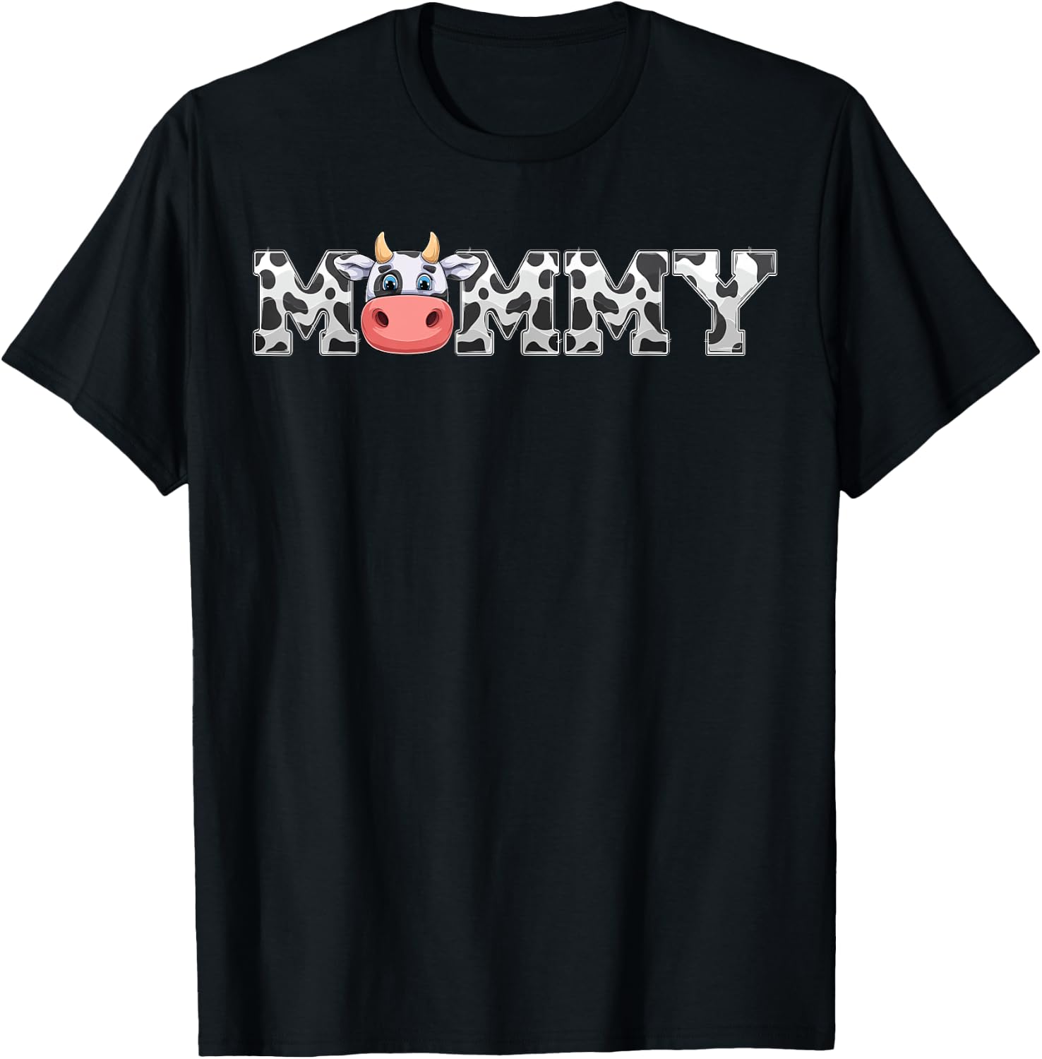 Mommy Cow Print Cowboy Animal Pattern Farmer Mother Mommy T-Shirt - T-Shirt | Black