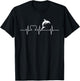 Cool Heartbeat Design with a Dolphin T-Shirt - T-Shirt | Black
