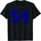 Number #54 Blue Sport Number 54 T-Shirt - T-Shirt | Black