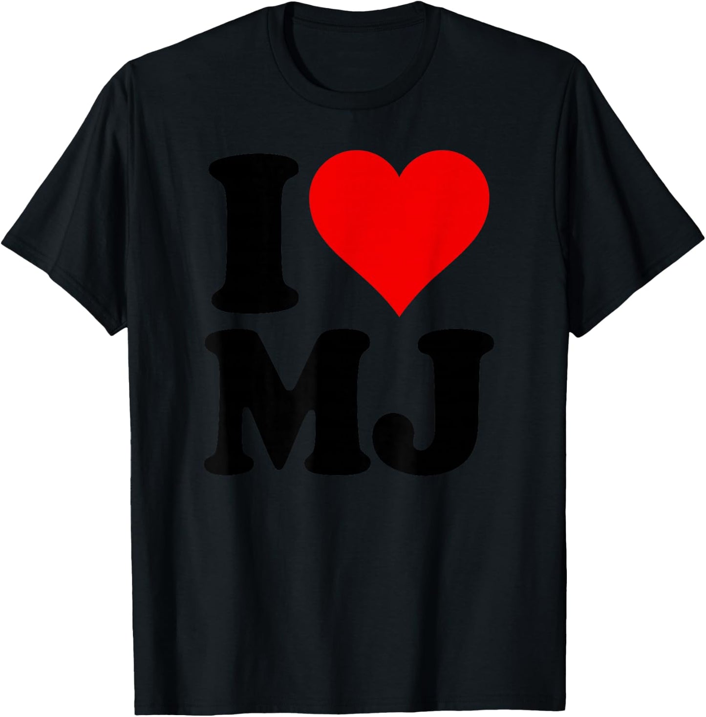 I Love Heart MJ M J M.J. T-Shirt - T-Shirt | Black
