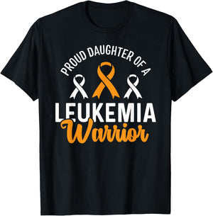 Proud Daughter Of A Leukemia Warrior Awareness T-Shirt - T-Shirt | Black